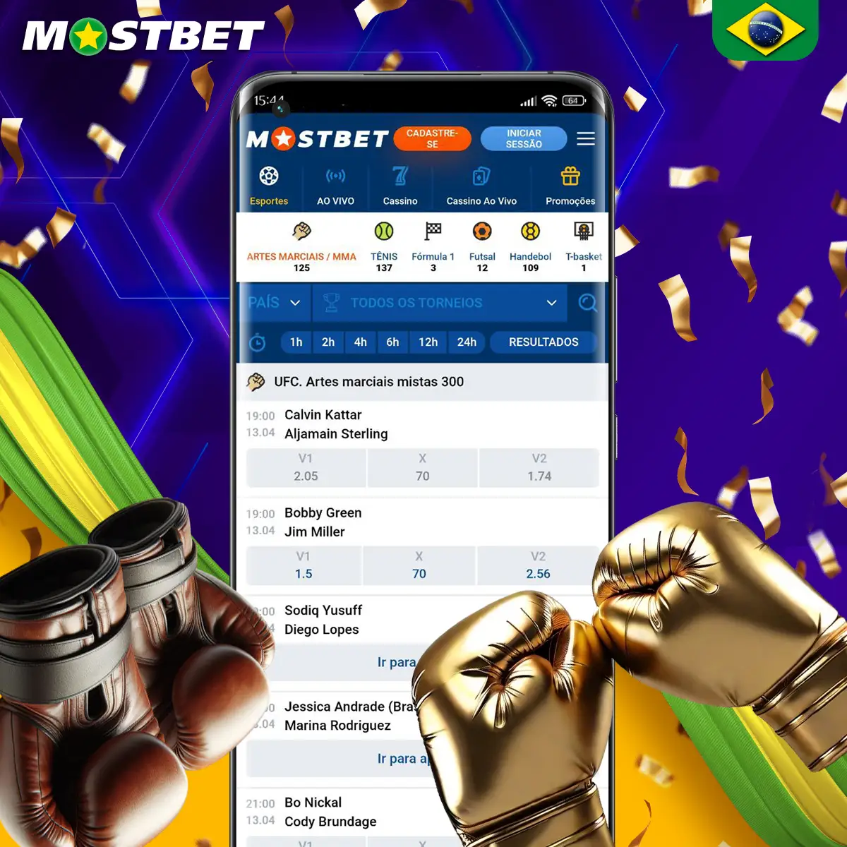 Opções de apostas em MMA eletrônicos na plataforma Mostbet.