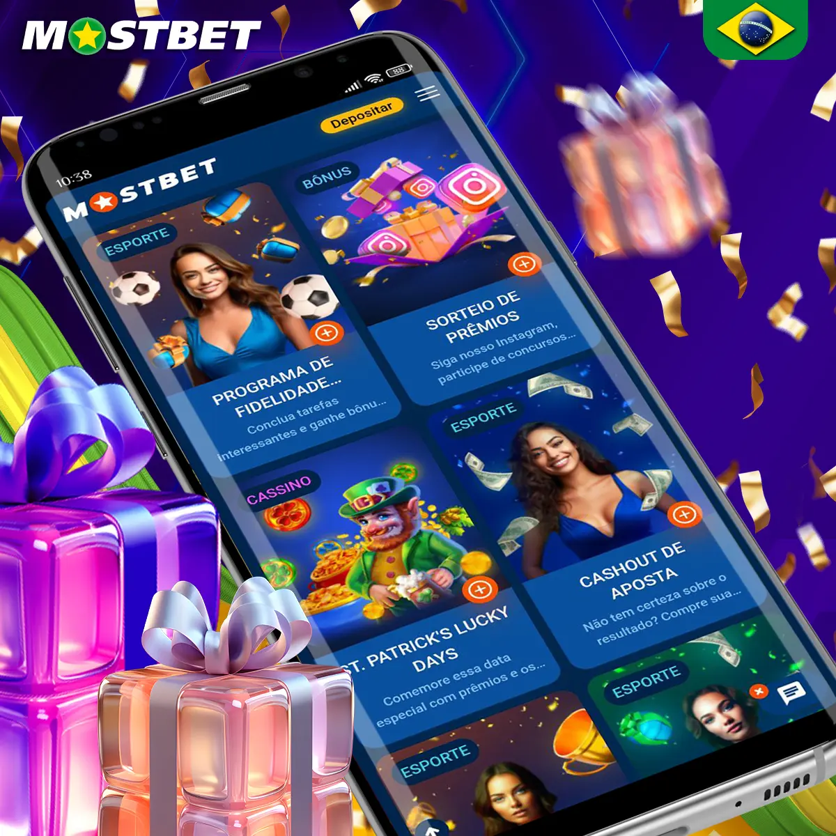 Bônus e promoções no aplicativo Mostbet.