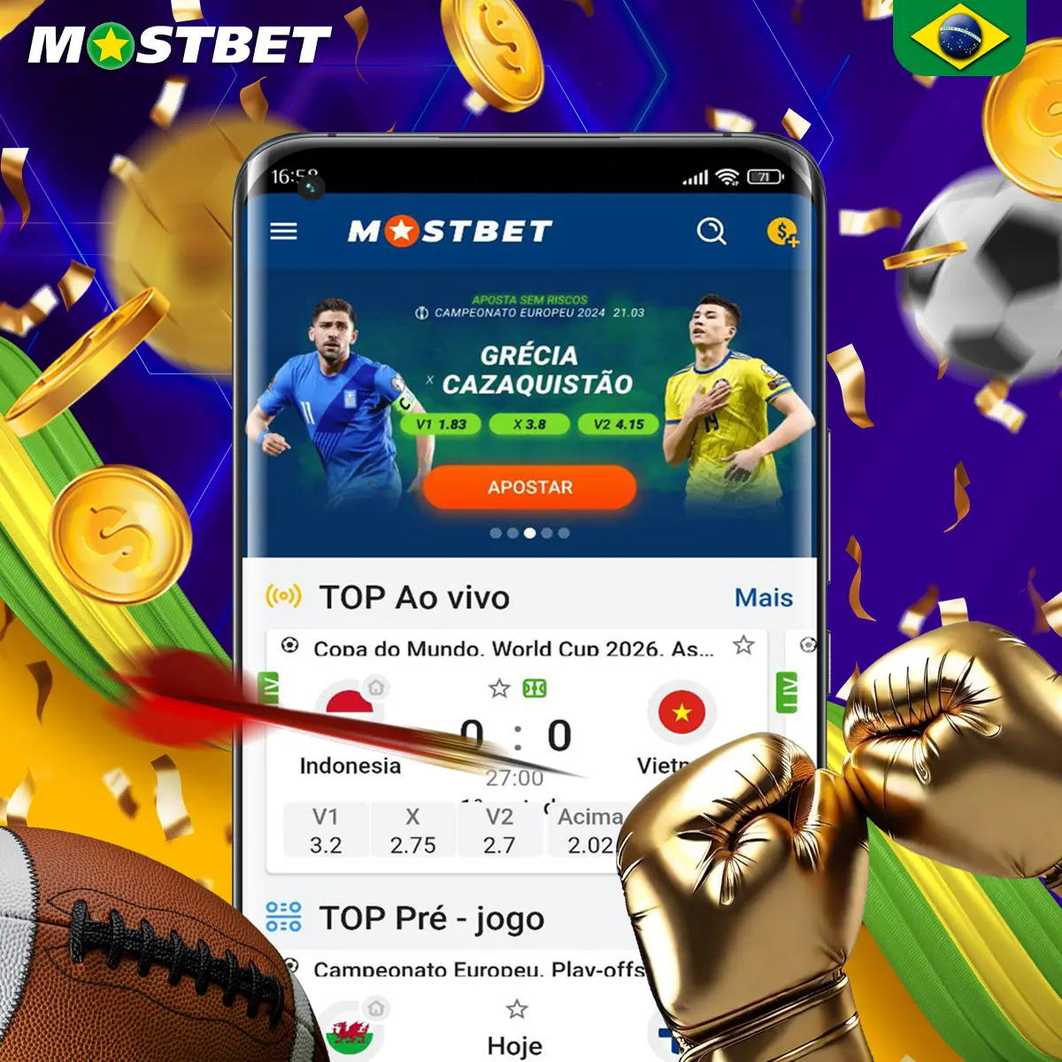 Esportes disponíveis para apostar na Mostbet.