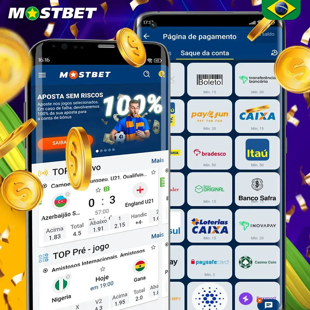 Configurações de formato de coeficiente no aplicativo Mostbet.