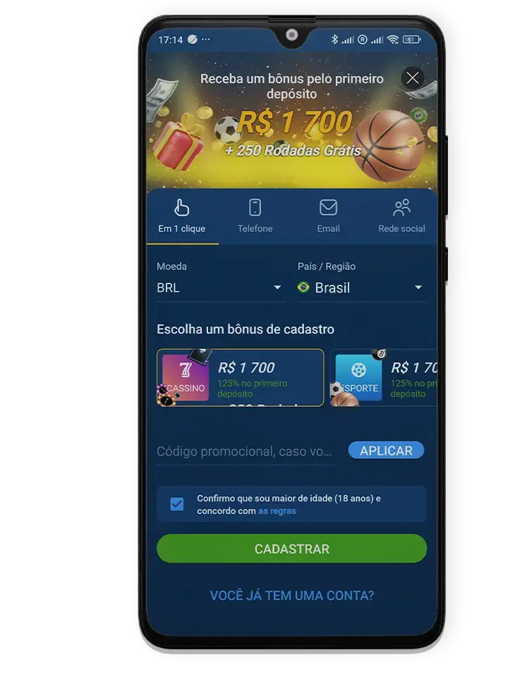 Passo 1 para instalar o aplicativo Mostbet no Android.