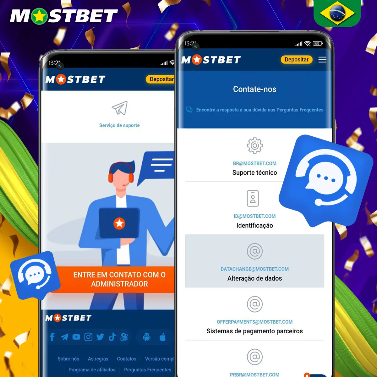 Chat 24/7 na Mostbet: chat ao vivo com agentes brasileiros disponível 24/7.