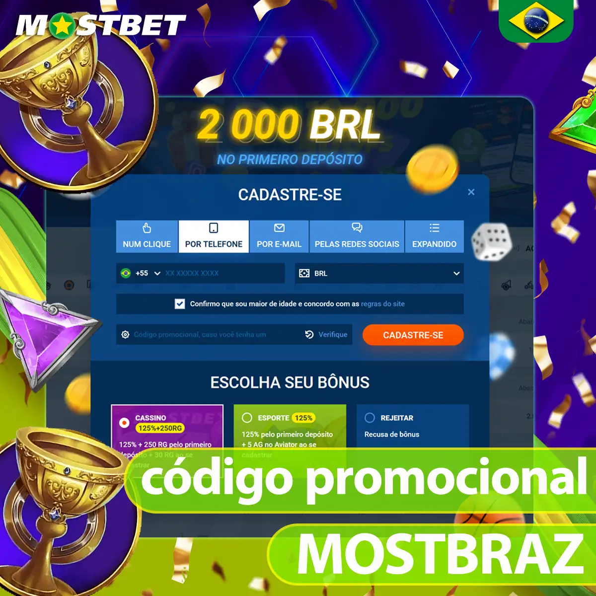 Código promocional da Mostbet no Brasil