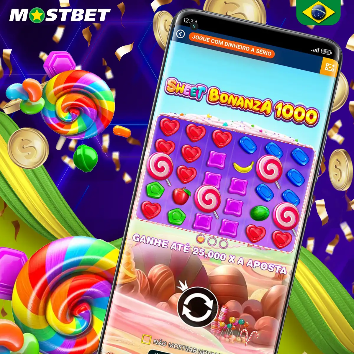 Detalhes da slot Mostbet Sweet Bonanza