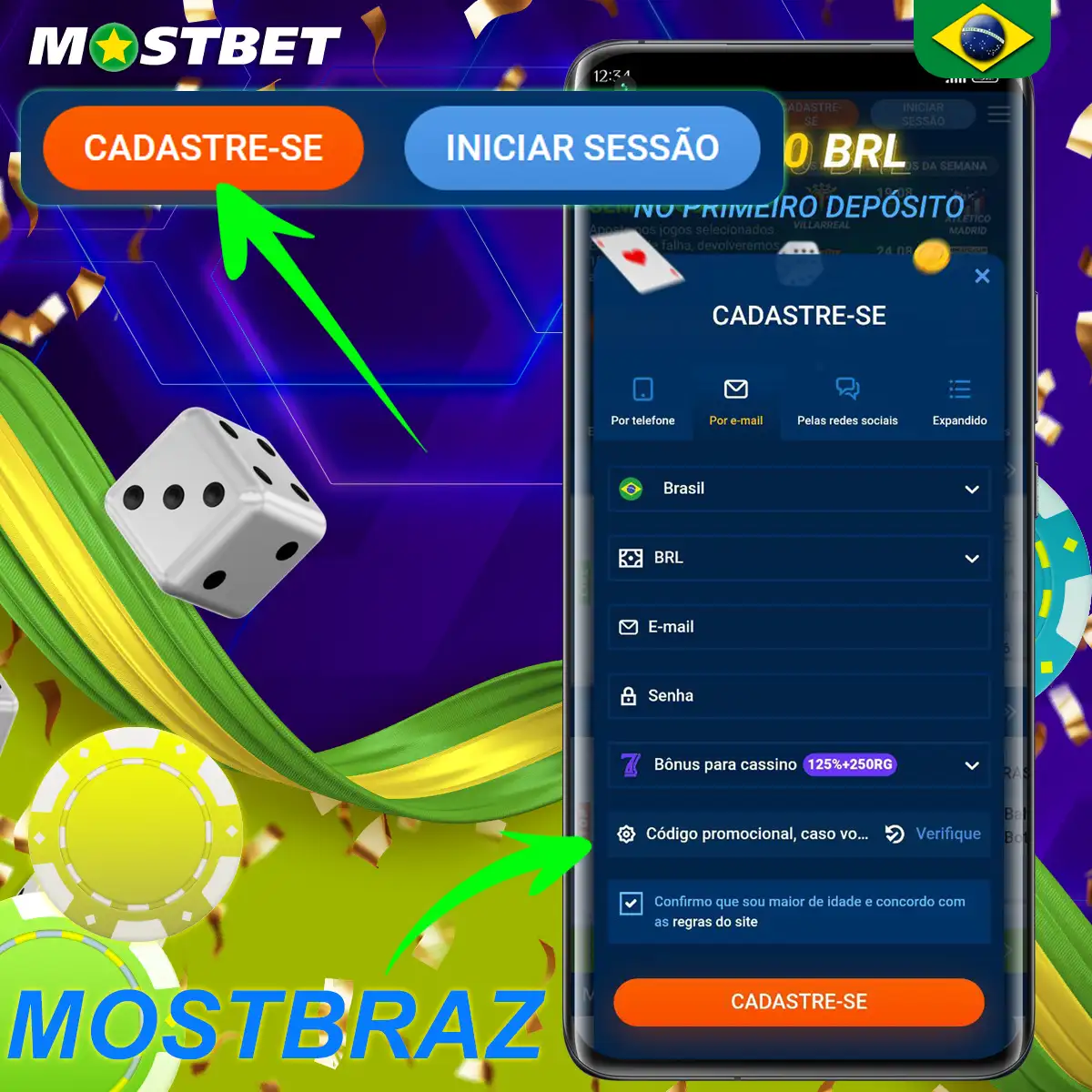 Como utilizar o código promocional Mostbet na aplicação